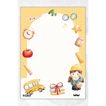 A5 Çocuk Bloknot Çizgisiz Defter - 50 Yaprak - Memopad - Notepad - Not Defteri - Not Kağıdı Sarı Sarı