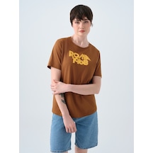 Regular Fit Kadın Tshirt K.kol Kahverengi