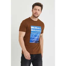 Erkek Baskılı T-shirt Hardal Erkek Baskılı T-shirt Hardal