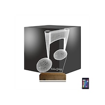 Luvivia Müzik Nota Müzisyen Kişiye Özel 3d Lamba - Masa Gece Lambası Şeffaf