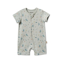 Babycosy Organic Wear %100 Organik Pamuk,kısa Kollu Bebek Tulum Yazlık,unisex,çıtçıtlı,yenidoğan Tulum,bebek Ve Yenidoğan Yeşil