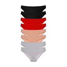 8 Adet Süper Eko Set Likralı Kadın Slip Külot Siyah Kırmızı Ten Gri Çok Renkli
