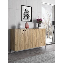 Bessonshome Wood'N Love Hestia 4 Kapaklı Metal Ayaklı 160 Cm Çok Amaçlı Dolap (533004069)