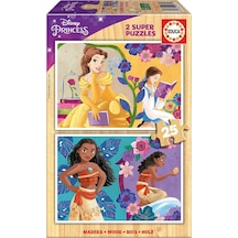 Educa 2x25 Parça Disney Prensesleri Kız Çocuk Ahşap Puzzle 3-5 Yaş 1 Adet