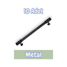 Çizgili Nesli Alüminyum Metal Lüks Modern Mobilya Çekmece Mutfak Dolabı Kulpu Siyah 128mm 10 Adet Siyah