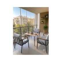 Rüya Model, Balkon, Bahçe, Cafe, Balkon Takımı, Oturma Grubu, Metal Kanepe, Balkon Mobilyası 2 1 1 50x90 Masalı