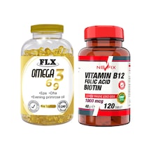 Omega 3-6-9 Balık Yağı 90 Softgel & Nevfix Vitamin B12 1000 Mcg 120 Tablet