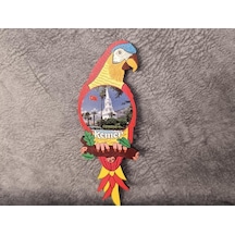 Magnet Papağan Buzdolabı Süsü Ahşap Magnet Mıknatıslı Hediyelik Eşya