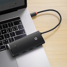 Lite 5-in-1 Multifonksiyonel Type-c Hub Şarj İstasyonu Siyah, Hdmı, Usb 3.0, Sd Kart Okuyucu, Kompakt Ve Taşınabilir Tasarım