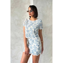 Verymoda Dantel Bluz D2768 Mavi