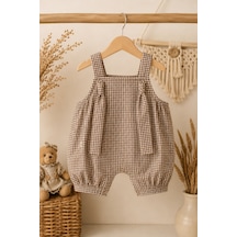 Mnk Baby & Kids Bebek Pötikare Desenli %100 Pamuk Tulum M00848 Kahverengi