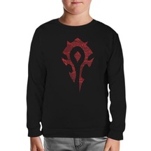 World Of Warcraft - Orc Siyah Çocuk Sweatshirt
