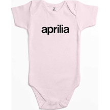 Zepplin Giyim Aprilia Text Logo Pembe Bebek Body Zıbın