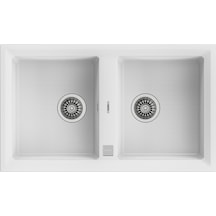 Teka Stone 90 B-Tg Çift Hazneli Tegranite Eviye - Beyaz - 115260012