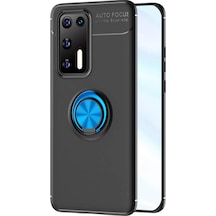 Newface Huawei P40 Kılıf Range Yüzüklü Silikon - Siyah-mavi