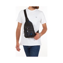 Newish Polo İmpertex Suya Dayanıklı Siyah-mavi Kulaklık Ve Usb Çıkışlı Unisex Omuz Ve Bel Çantası Siyah - Mavi