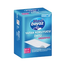 Mavi Beyaz Yatak Koruyucu Örtü 60 x 90 CM 30'lu