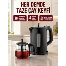 Mey İthalat Çaycı Cam Demlikli 1800w Güçlü Ve Sıcak Tutmalı Elektrikli Çay Makinesi Renkli