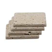 Naturel Traverten Bardak Altlığı 4'lü Set Çok Renkli