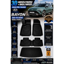 Hyundai Bayon 2021 Model Uyumlu 3d Araca Özel Havuzlu Paspas+bagaj Havuzu Birebir Uyum