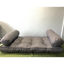 60x120 Yer Minderi Çift Silindirli Kapitoneli Gri