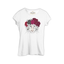 Purple Pink - Kaplan Beyaz Kadın Tshirt 001 Purple Pink - Kaplan Beyaz Kadın Tshirt 001