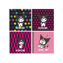 Kuromi Spiralli Sert Kapak Defter 16x15 50 Yaprak Çizgili Çok Renkli