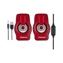 Classone Hoparlör 1+1 Usb Rgb X1 Red