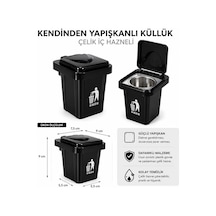 3b Trend Kendinden Yapışkanlı Duvar Tipi Küllük Çelik İç Hazneli Balkon Mutfak Duvara Monte Küllük