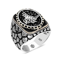 Gumush 551187890 Gümüş Tuğra Oval Erkek Yüzük