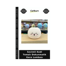 Sevimli Kedi Temalı Dokunmatik Gece Lambası Oda Aksesuarı Ev Dekorasyonu Modern Aydınlatma