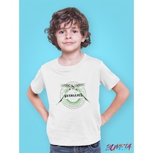 Bumeta Metallica Rock Metal Çocuk Tişört T-shirt Beyaz