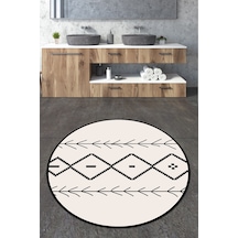 Sagitta Çap Banyo Halısı Djt 120x120 cm, Banyo Halısı , Banyo paspası yıkanabilir Beyaz