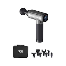 7go 7gmg3 Masaj Tabancası 8 Başlık 30 Kademe Hız Lcd Ekran Sessiz Güçlü Motor 1500mah Bata Siyah