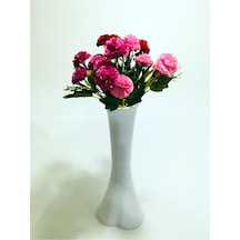 Uzun 40cm Düz Beyaz Kırmzı Pembe Mor Renkli Karanfil Çiçekli Vazo