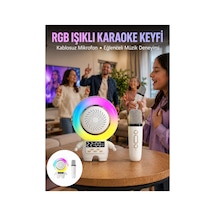 Karaoke Özellikli Astronot Bluetooth Hoparlör Kablosuz Mikrofonlu Çok Renkli