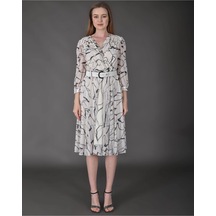 Modatalika Kadın Midi Boy Desenli Truvakar Kol Kemer Detaylı Yeni Sezon Elbise Ekru Modatalika Kadın Midi Boy Desenli Truvakar Kol Kemer Detaylı Yeni Sezon Elbise Ekru