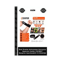 Özel Üretim Antrenman Koruyucu Egzersiz Cosfer Csf9857 Neopren Ayarlanabilir El Bilekliği Çok Renkli