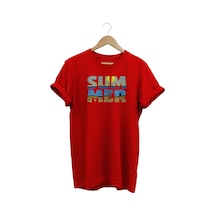 Summer Baskılı Kırmızı T-shirt kırmızı