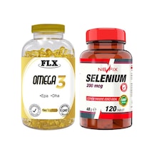 Flx Omega 3 Balık Yağı 180 Softgel & Nevfix  Selenyum 200 Mcg 120