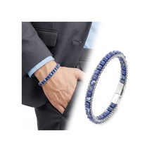 Premium Lapis Doğal Taşlı Hasır Örgü Zincirli Erkek Çelik Bileklik 31832b28d17 - 20 Cm Gümüş - Mavi