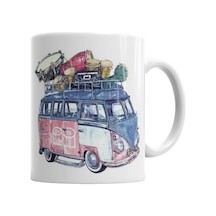 Volkswagen Bus Kupa Bardak Porselen Karışık