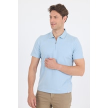 Koyu Mavi Kısa Kol Düz Suprem Polo Yaka Cepsiz Pamuklu Casual Slim Fit Tişört 1011250164 300 Koyu Mavi