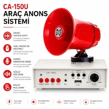 Araç Anons Sistemi Pazarcı Anfi 150w 12v Dahili Hafıza Bluetooth Usb Sd Fm Mıknatıslı Poke Pk-8035