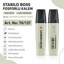 Boss Fosforlu Kalem 1 Adet Metin İşaretleme Kalemi Çamur Yeşili