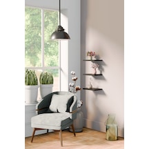 Yankı-BYEG 20 cm 3lü Mat Siyah Mdf Duvar Rafı Gizli Bağlantı Çiçeklik