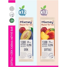 Mixmey Şeftali Erik Karma Meyve Barı 24 Adet | Atıştırmalıklar – Vegan, Glutensiz (20GR X 24 ADET)