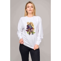 The Last Of Us Part2 Kolaj Baskılı Beyaz Kadın Sweatshirt