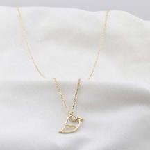 Pırlanta Taş Serçe 0.02 Ct Gold Micron Kaplama Gümüş Kolye Gümüş