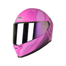 Mts M-910 Fuchsia Lady Güneş Vizörlü Motosiklet Kaskı Mat Pembe - Siyah
